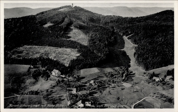Postcard Schweigmatt Raitbach Schopfheim in Baden, Hohe Möhr, aerial photograph