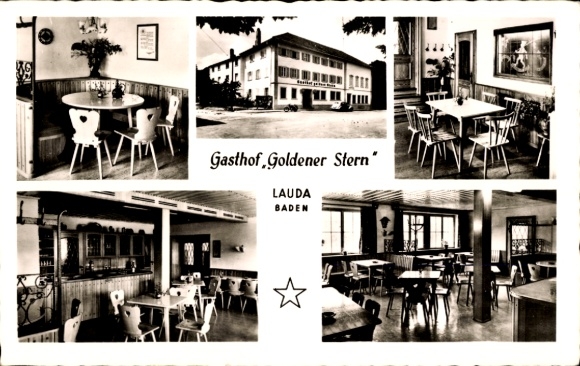 Ak Lauda Königshofen in Tauberfranken, Gasthof Goldener Stern, gastenkamer