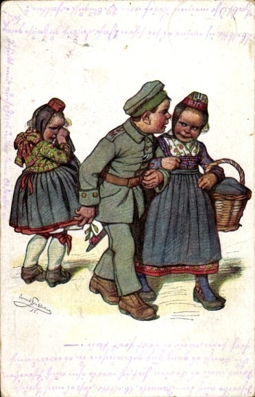 KP artystyczna Beithan, Emil, żołnierz, dziewczyna w tradycyjnych strojach Hesji