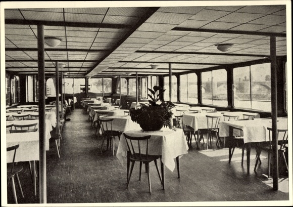 PC saloon ship Undine, Franconian passenger shipping, interior view