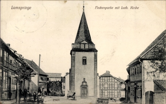 PC Lamspringe in Lower Saxony, patch area with Luth. Church