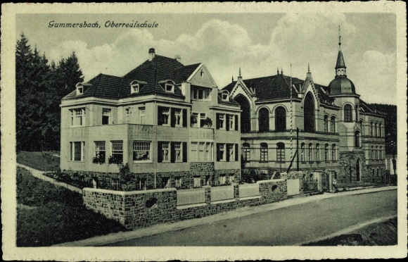 Postcard Gummersbach in the Oberberg district, secondary school