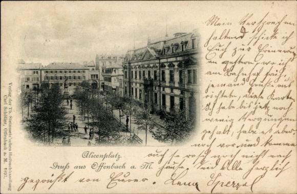 Postcard Offenbach am Main Hesse, Alicenplatz