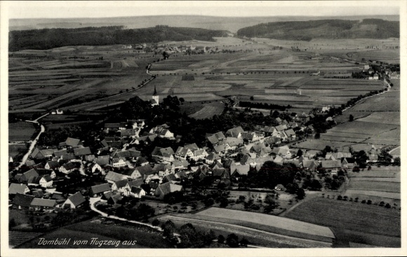 Postcard Dombühl in Middle Franconia, aerial photograph