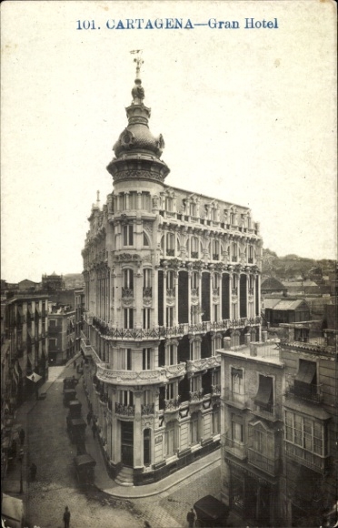 Postcard Cartagena Murcia Spain, Gran Hotel