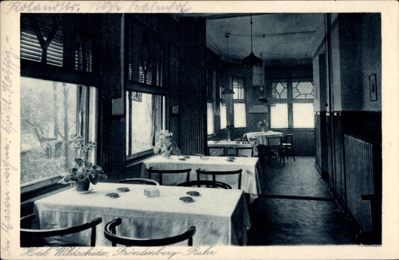 Ak Fröndenberg an der Ruhr, Hotel Wildschütz, Gastraum