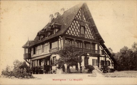 Ak Montlignon Val d’Oise, Hübsches Fachwerkhaus, Garten, kein Text