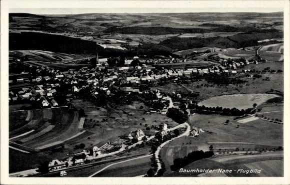 Postcard Baumholder in Westrich, Nahe, aerial photograph