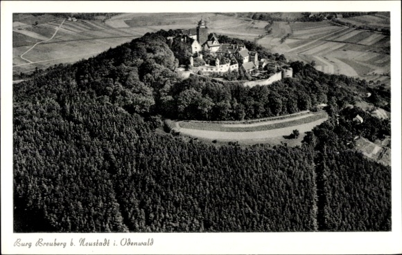 Postcard Neustadt Breuberg im Odenwald, aerial photograph, castle