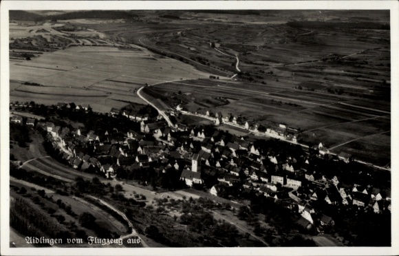 Postcard Aidlingen in Württemberg, aerial photograph