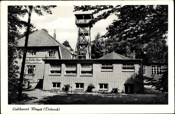 Postcard Stade in Lower Saxony, Haus Deutscher Olymp, Wilh. Bucket, observation tower