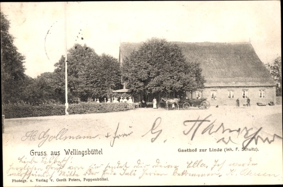 Ansichtkaart Hamburg Wandsbek Wellingsbüttel, Gasthof zur Linde