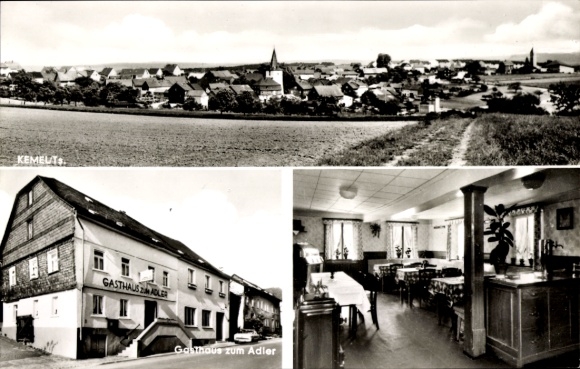 Postcard Kemel Heidenrod in the Taunus, general view, Gasthaus zum Adler