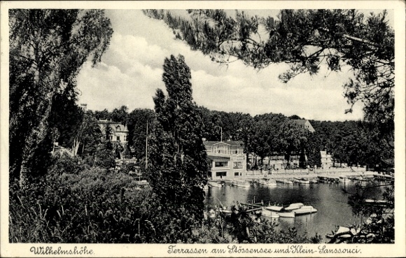 Postcard Berlin Spandau Wilhelmstadt Pichelswerder, Wilhelmshöhe, terraces at Stößensee, Little Sanssouci