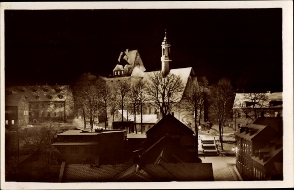 Postcard Ehrenfriedersdorf in the Ore Mountains, St. Nicholas Church