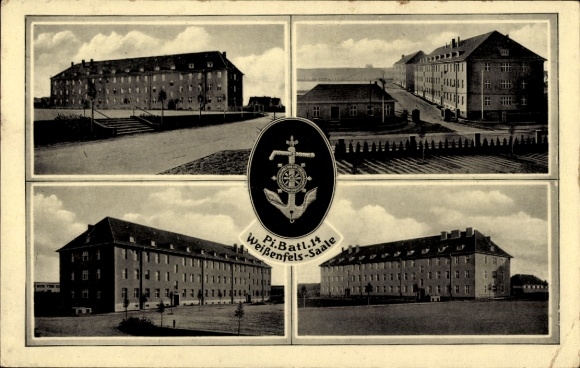 Ak Weißenfels an der Saale, Kaserne Pi. Batl. 14
