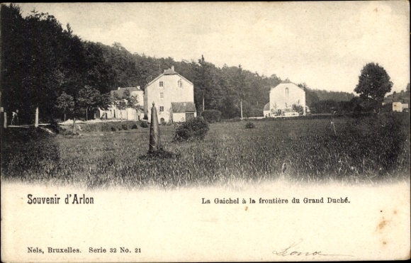 Postcard Arlon Aarlen Wallonia Luxembourg, place on the border