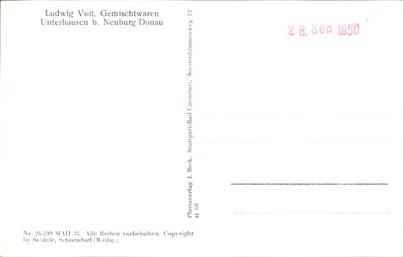 Postcard Unterhausen Oberhausen in Upper Bavaria, aerial photograph, general store Volt