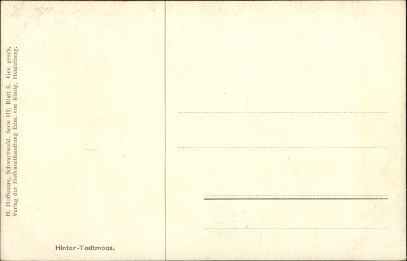 Artist PC Hoffmann, H., Todtmoos in the Black Forest, Black Forest series III sheet 8