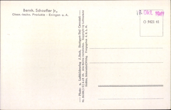 Postcard Eningen unter Achalm am Albtrauf, aerial photograph