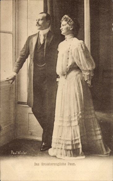 Postcard Grand Duke and Grand Duchess of Hesse and by Rhine, portrait