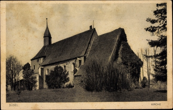 PC Süsel Ostholstein, partial view of the church with surroundings