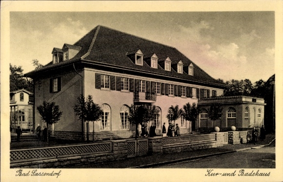Postcard Bad Sassendorf in Westphalia, spa and bathhouse
