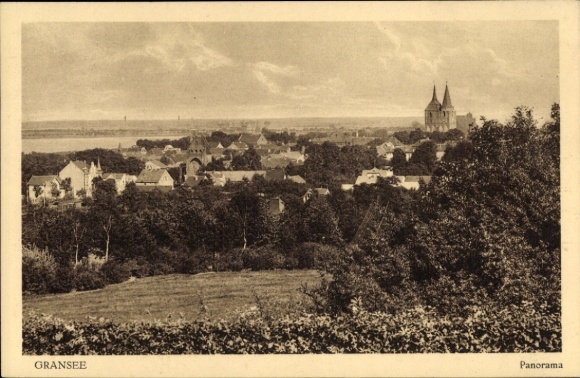 Postcard Gransee in der Mark, city panorama