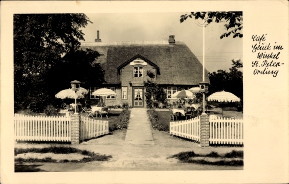 Ak Sankt Peter Ording in Nordfriesland, Cafe Glück