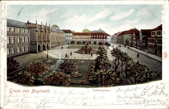 Ak Bayreuth in Opper-Franken, Schlossplatz