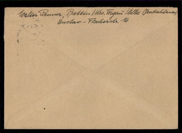 Michel 669 on foreign letter 21.10.1938, Prettin to Seattle / USA