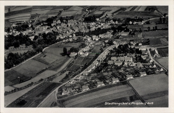 Postcard Stadtlengsfeld in the Rhön Thuringia, aerial photograph