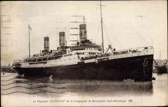 Ak Stoom boot Lutetia, Compagnie de Navigation Sud-Atlantique