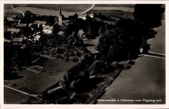 Postcard Gollenshausen Gstadt am Chiemsee, aerial photograph