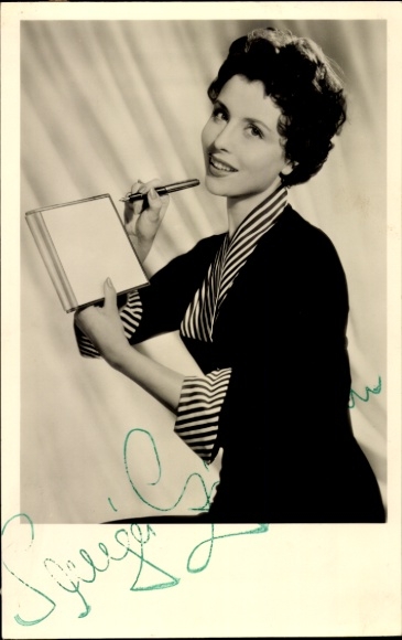 Ak Schauspielerin Sonja Ziemann, Portrait, Montblanc Füller, Autogramm