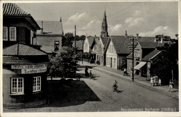 Postcard Burhave Butjadingen in the district of Wesermarsch, Hotel zum Eisernen Kanzler