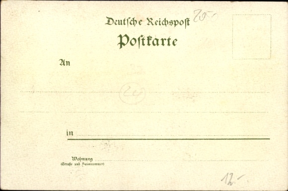 Chromo-Litho Hamburg Bergedorf, castle, railway station, track side, monument Kaiser Wilhelm I, street section