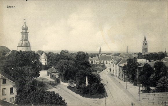 Postcard Jever in Friesland, partial view