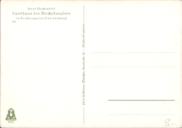Postcard Obersalzberg Berchtesgaden in Upper Bavaria, Berghof, Haus Wachenfeld, country house of the Reich Chancellor