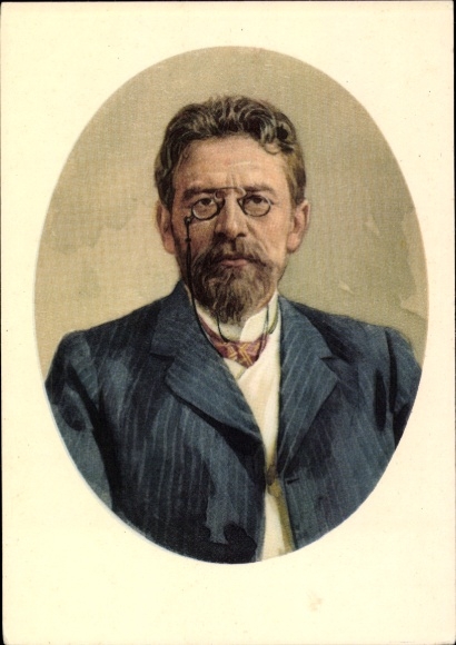 Künstler Ak Bondar, Schriftsteller Anton Pawlowitsch Tschechow, Portrait
