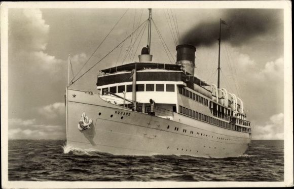 Ak saloon expressstoomboot Rugard, rederij Braeunlich Stettin, Sassnitz-lijn