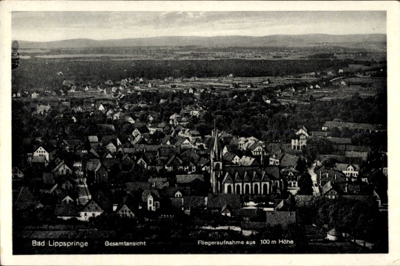 Ak Bad Lippspringe im Kreis Paderborn, Gesamtansicht, Fliegeraufnahme