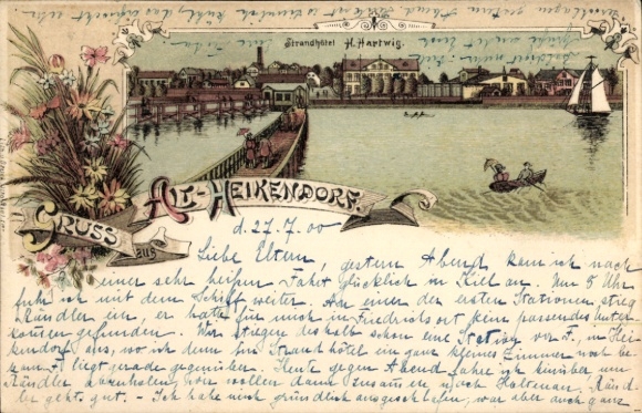 litho Altheikendorf Heikendorf aan het Kieler Fjord, Strandhotel H. Hartwig