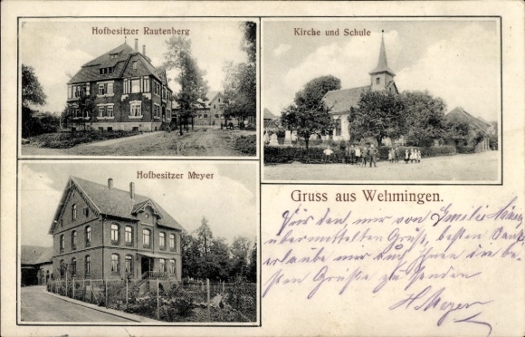 PC Wehmingen Sehnde in Lower Saxony, farm owner Rautenberg, church, school, farm owner Meyer