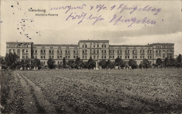 Postcard Tschernjakhovsk Insterburg East Prussia, Infantry Barracks