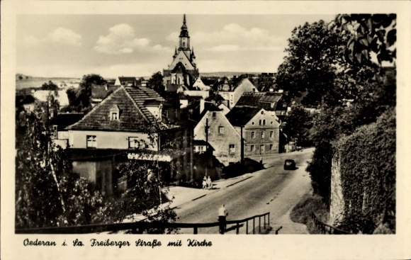 Ak Oederan in Sachsen, Freiberger Straße, Kirche