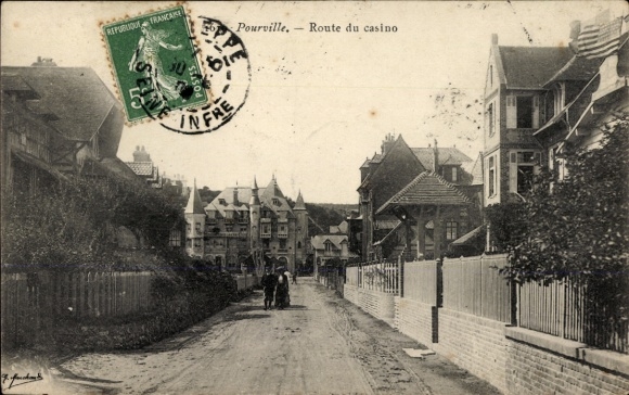 Ak Pourville Seine Maritime, Route du Casino