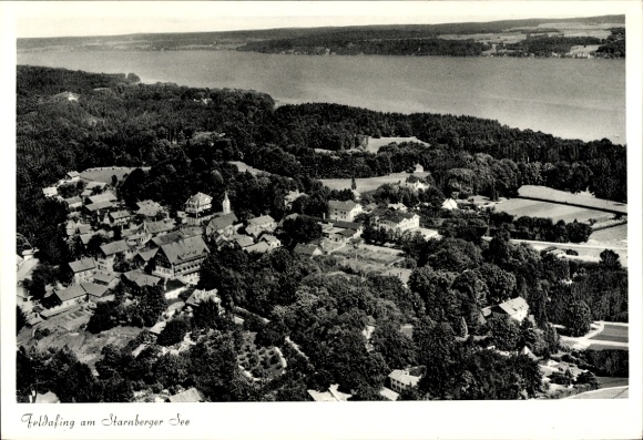 Feldafing on Lake Starnberg, Upper Bavaria, aerial photograph