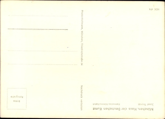 Postcard plastic by Josef Thorak, Hanneles Ascension, HDK 494, female nude, Photo Hoffmann