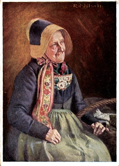 Künstler Ak Nitsch, R., Volkstracht, Mönchguterin, Insel Rügen, VDA P 1 R 2 Nr. 1